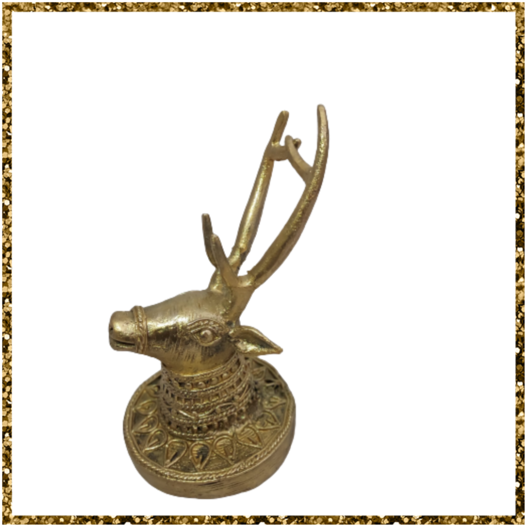 Brass Deer Horns Mobile Stand