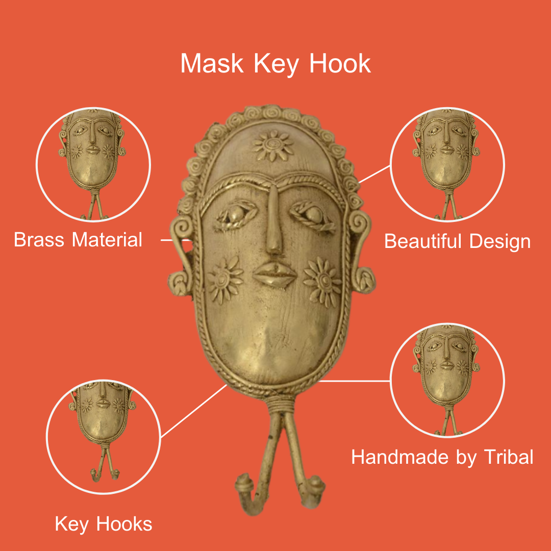 Brass Mask Key Hanger