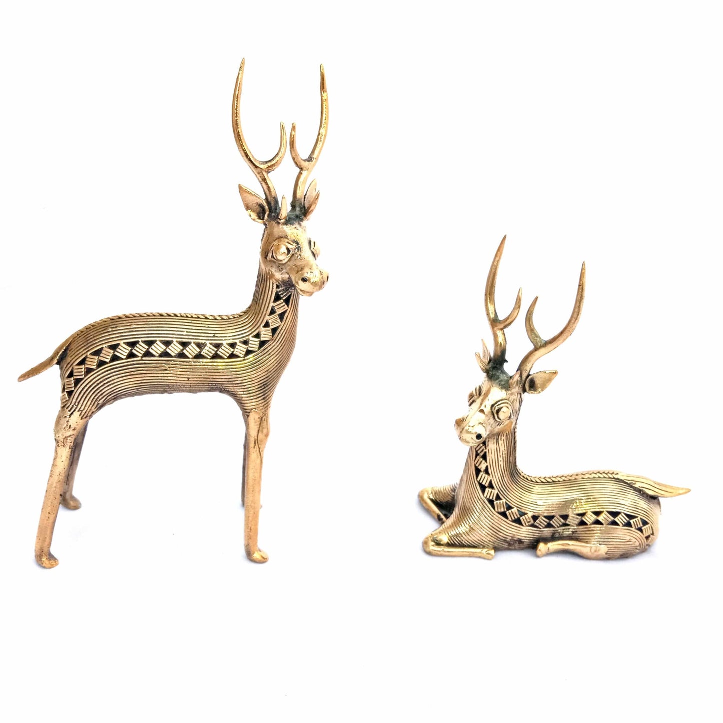Pratibha Art Deer Pair Small Deer Pair Sitting and Standing