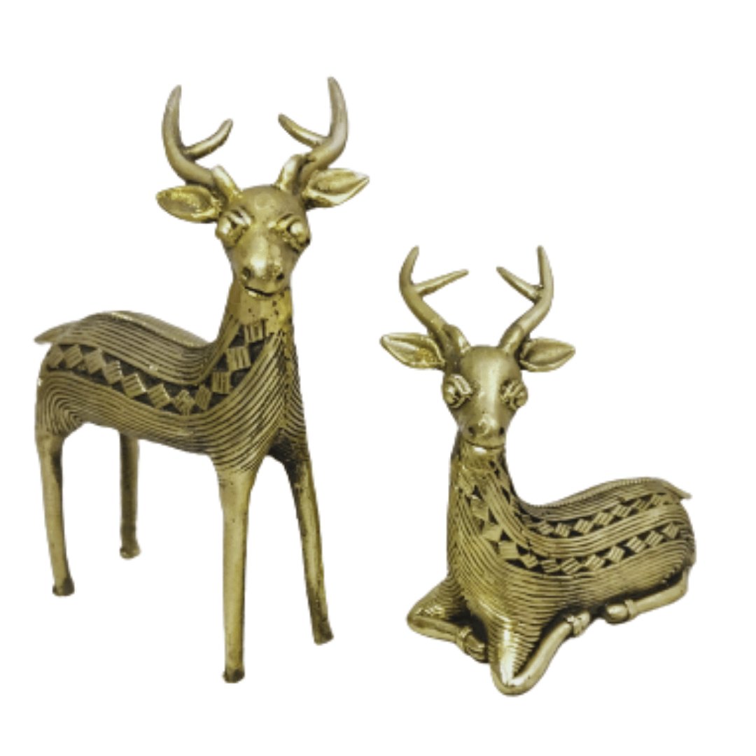 Pratibha Art Deer Pair Standing and Standing Deer Child Pair