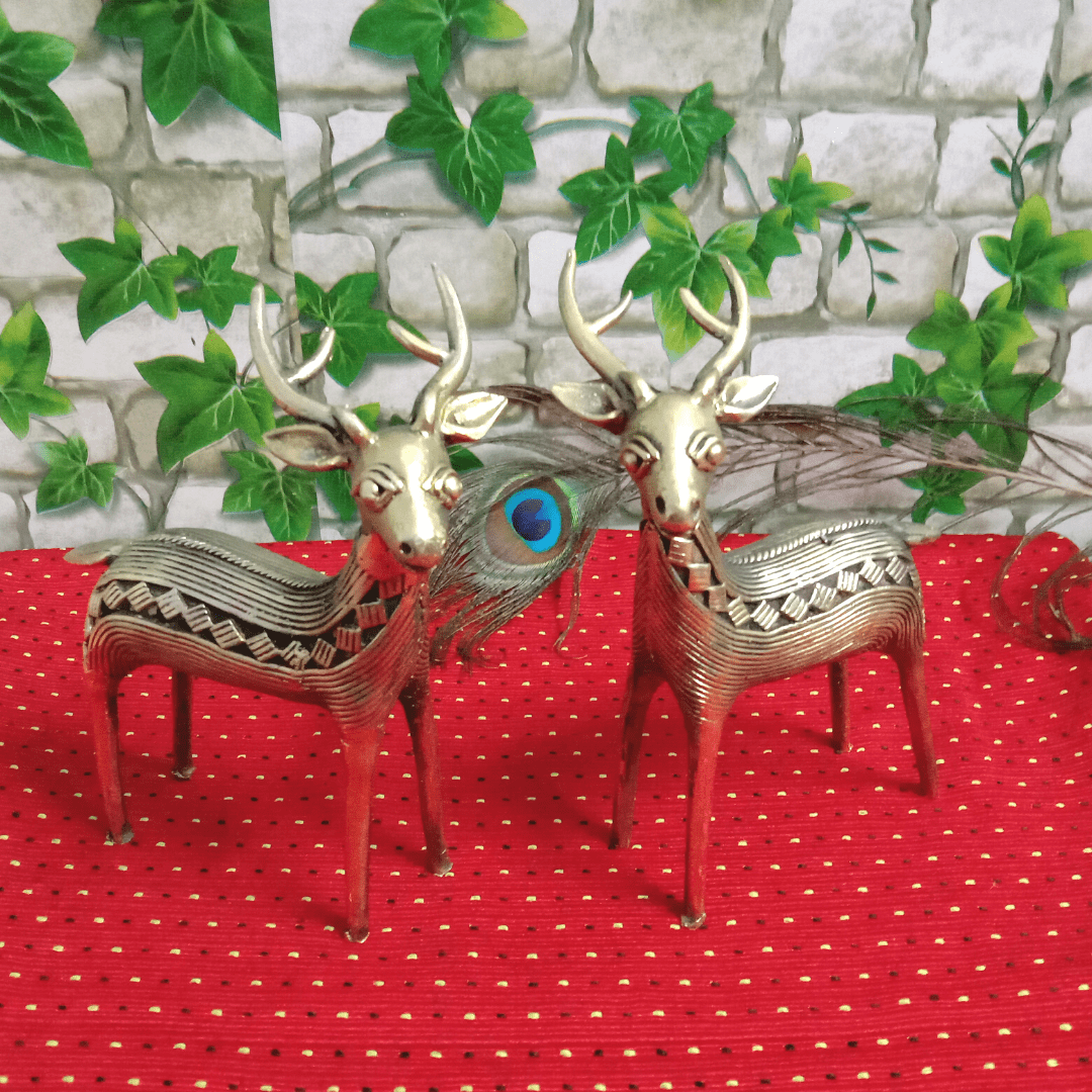 Pratibha Art Deer Pair Standing Deer Child Pair