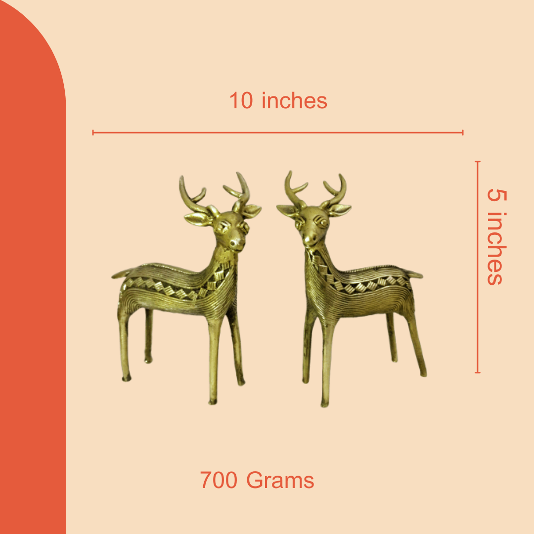 Pratibha Art Deer Pair Standing Deer Child Pair