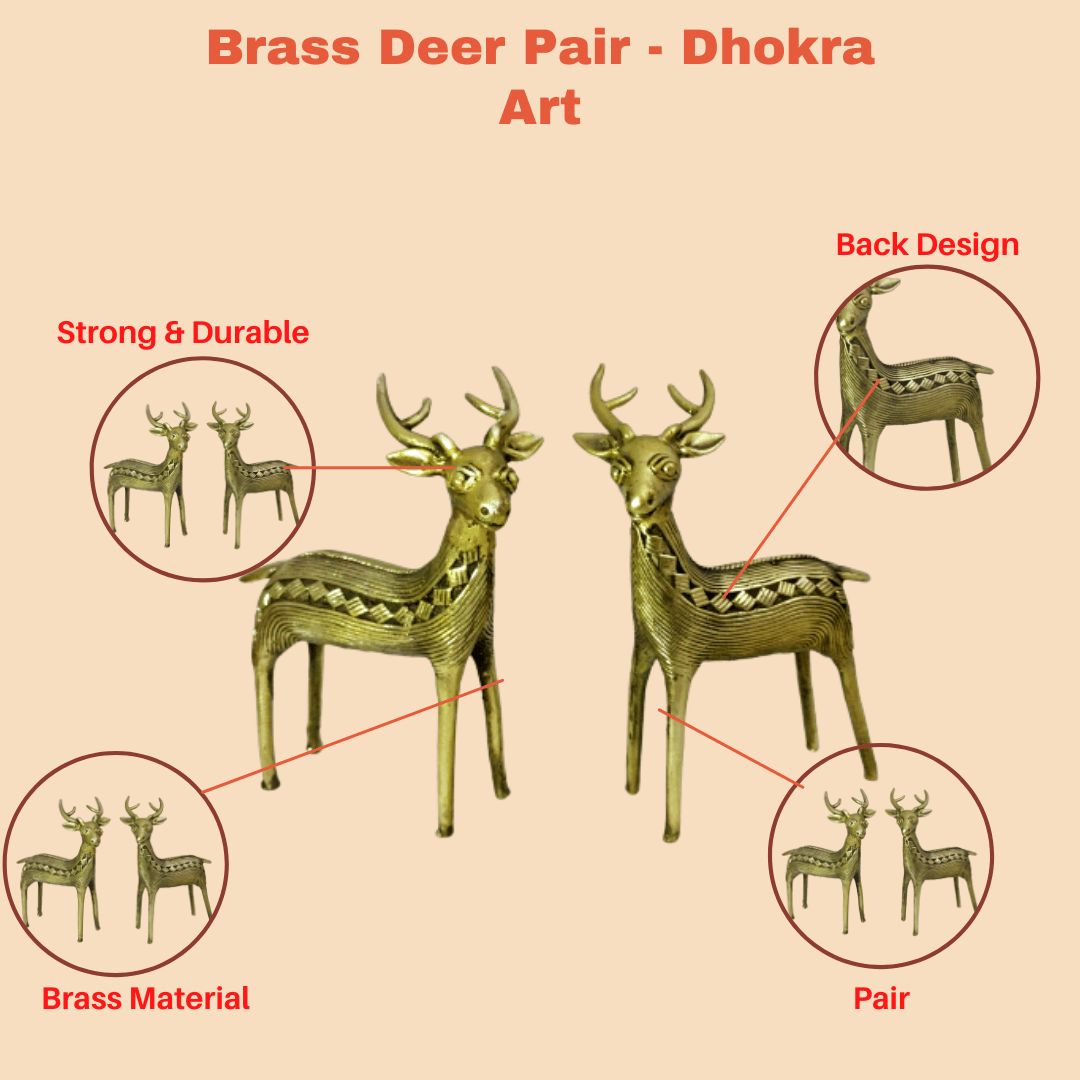 Pratibha Art Deer Pair Standing Deer Child Pair