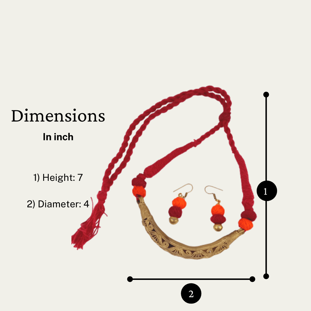 Pratibha Art Dhokra Jewellary Dhokra Art Jewelry-Red Jari