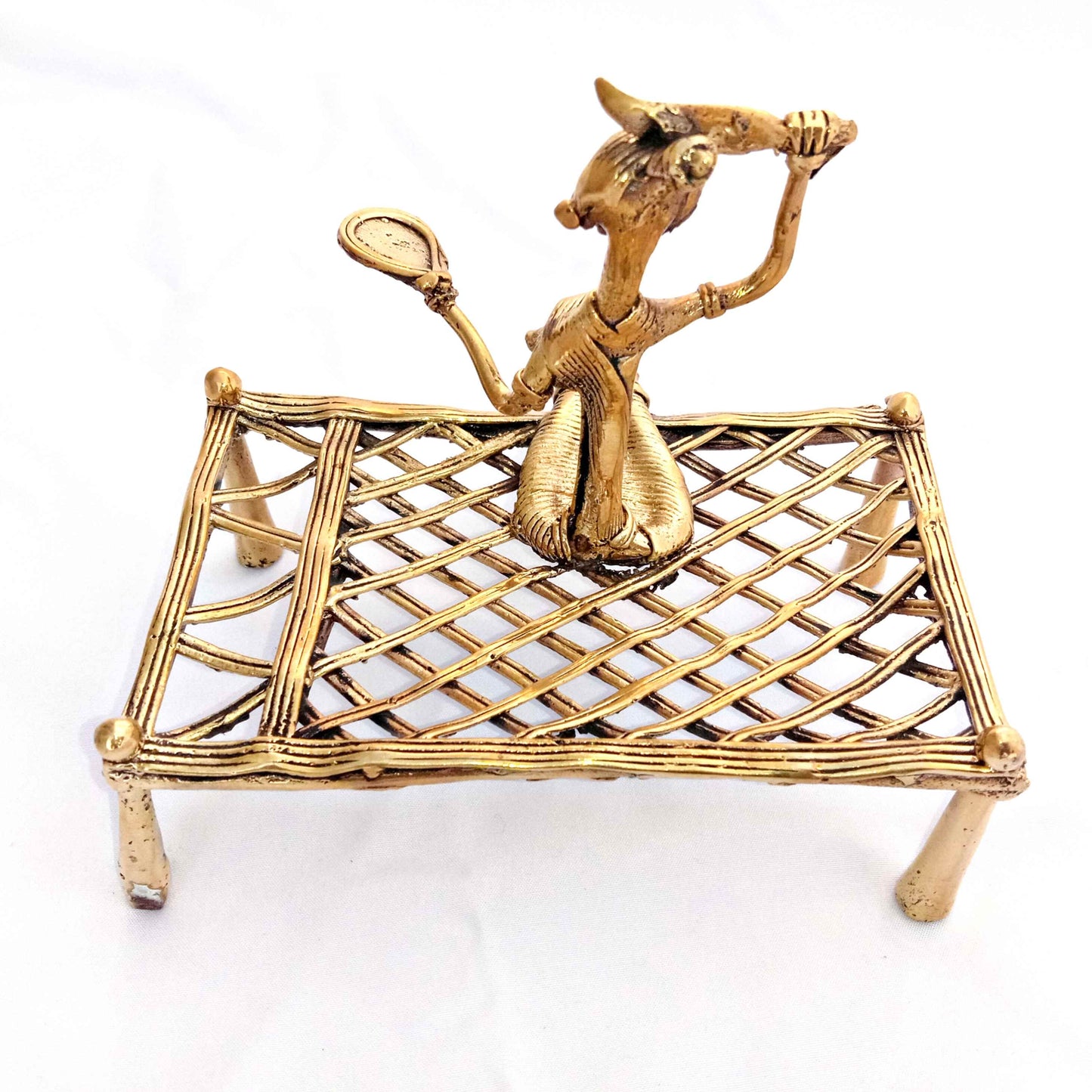 Pratibha Art Home Decoration Tribal Woman Doing Makeup on Khatiya