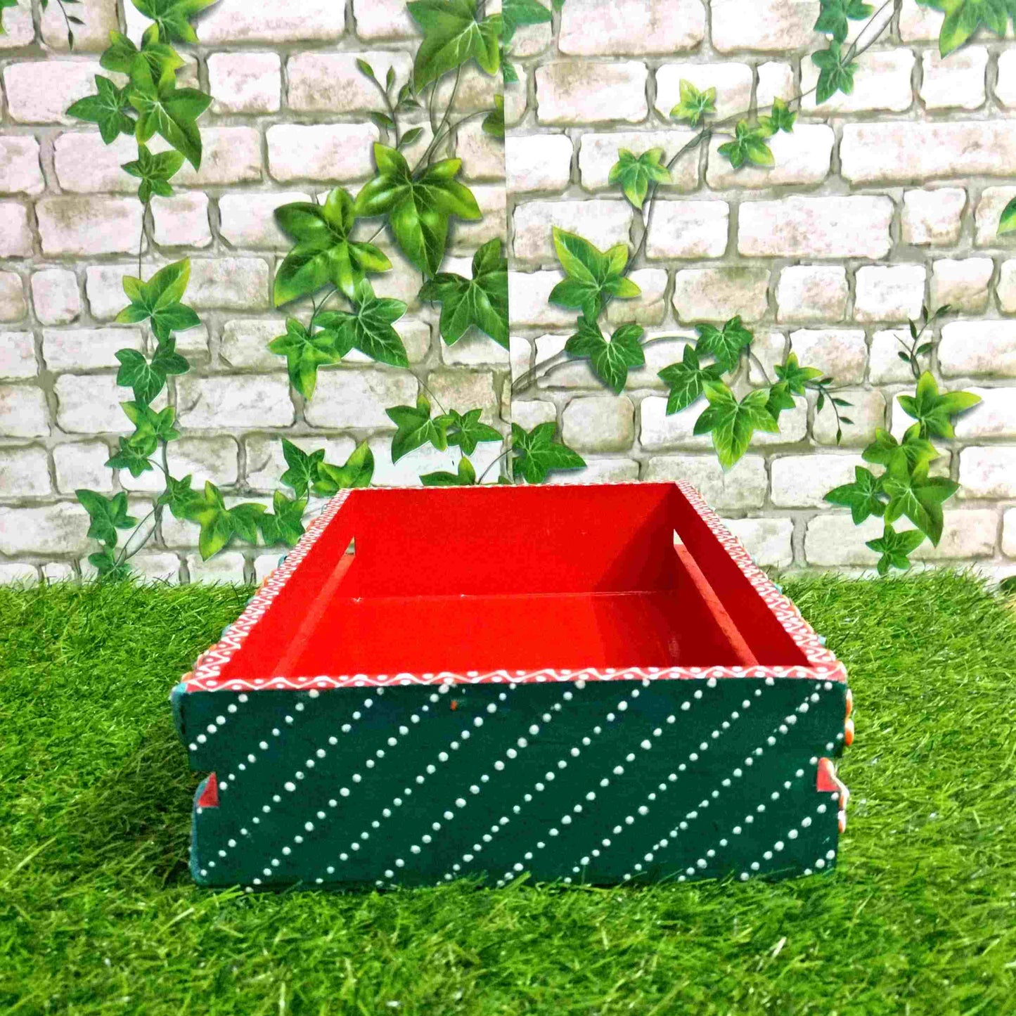 Pratibha Art Home Utility Wooden and Clay Tray