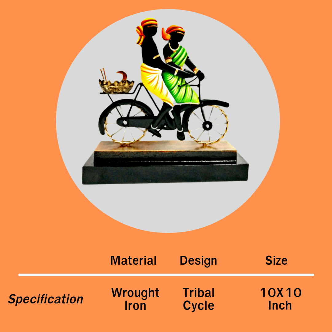Pratibha Art Memento Couple Dance Big Tribal Couple On Bicycle