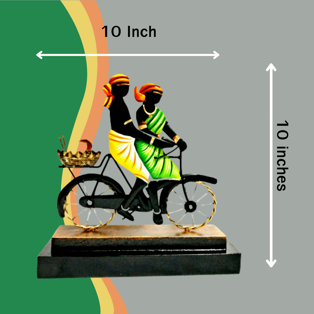 Pratibha Art Memento Couple Dance Big Tribal Couple On Bicycle