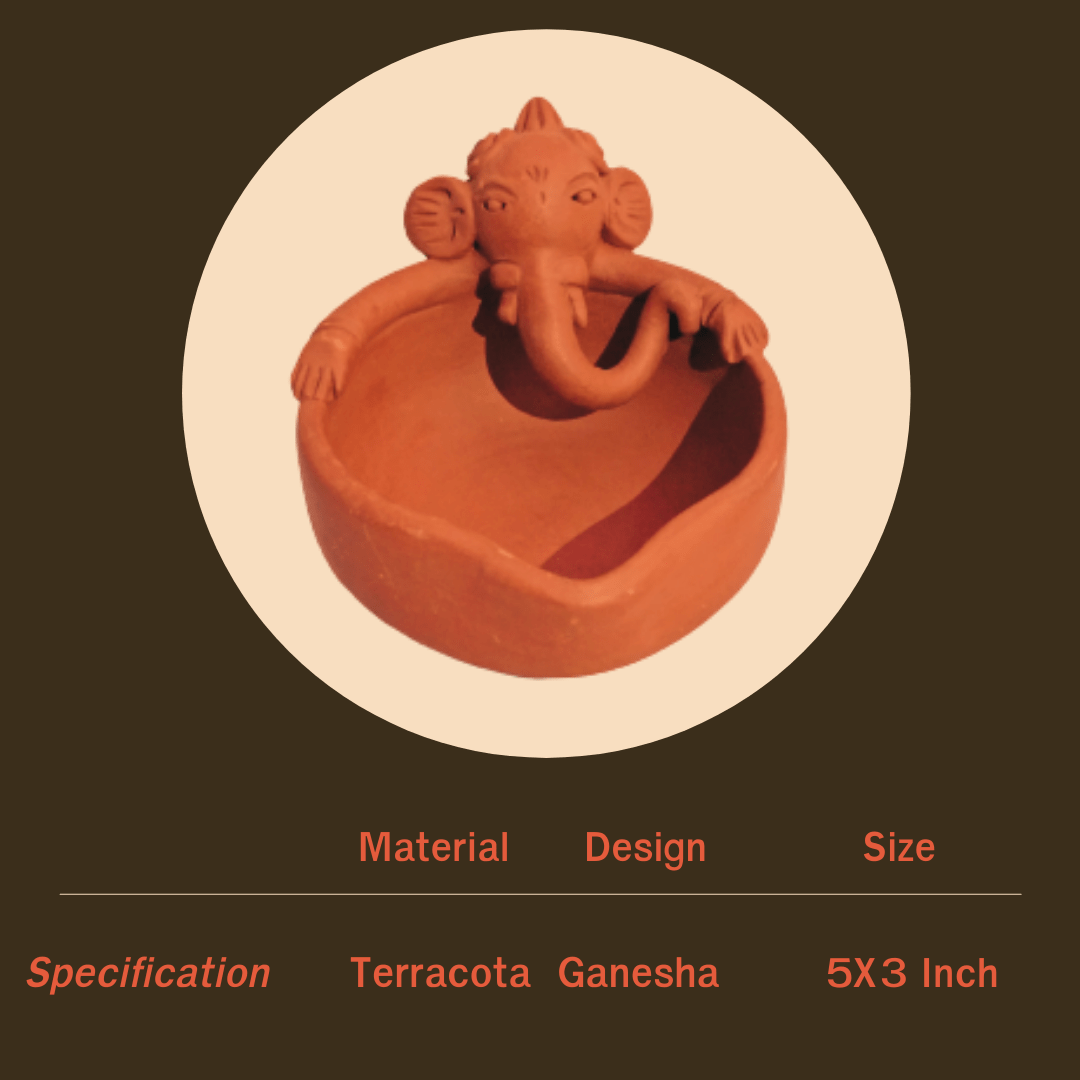 Pratibha Art Terracotta Diya Baby Ganesha Diya