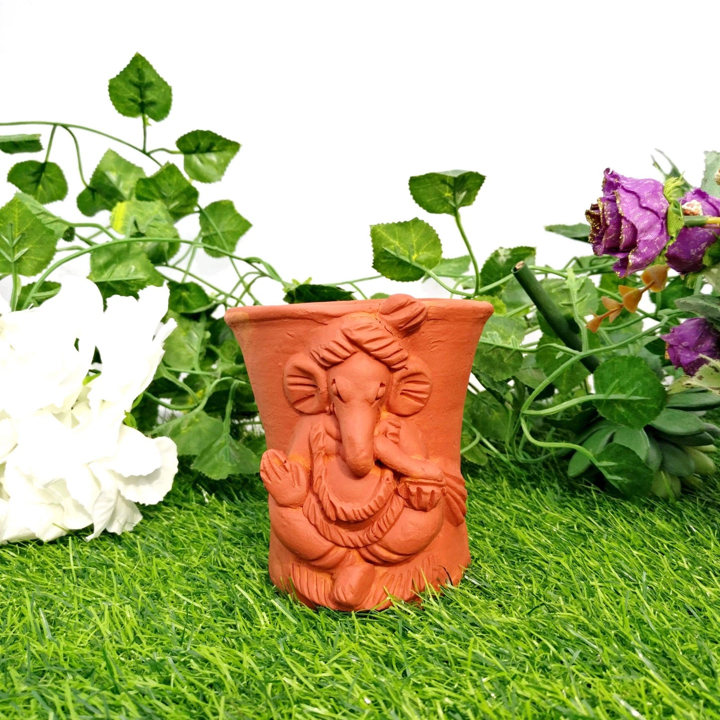 Pratibha Art Terracotta Pot Ganesh Pan Stand