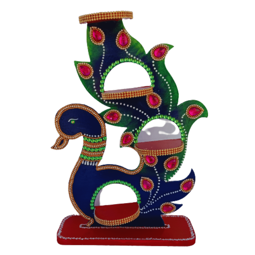 Pratibha Art Wall Decore Peacock Diya Stand