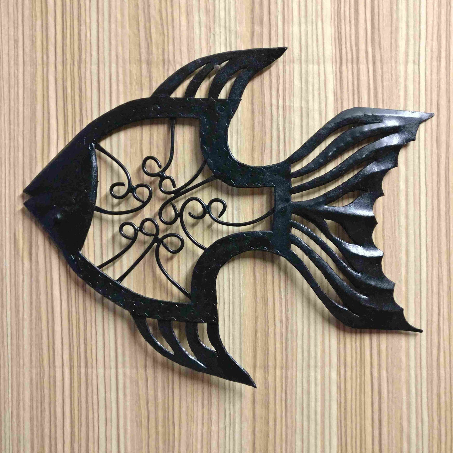 Pratibha Art Wrough Iron Fish Fish Wall Hanging
