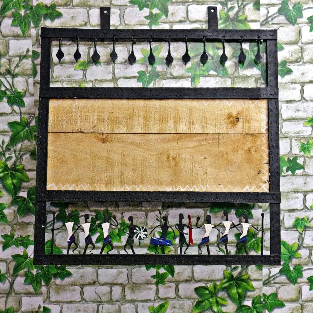 Pratibha Art Wrought Iron Key Holder Tribal Name Plate