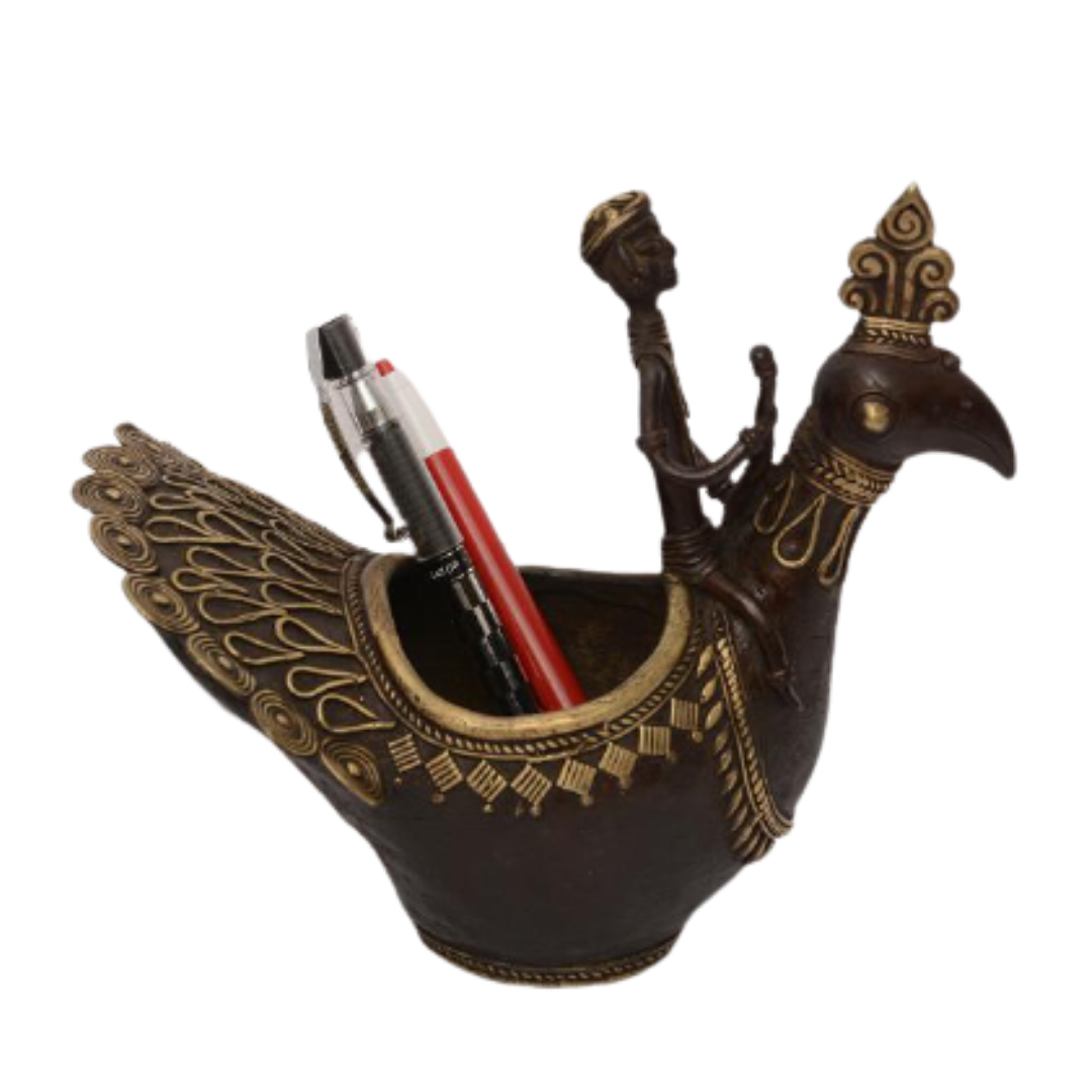 Bastar Art - Peacock Pen Stand