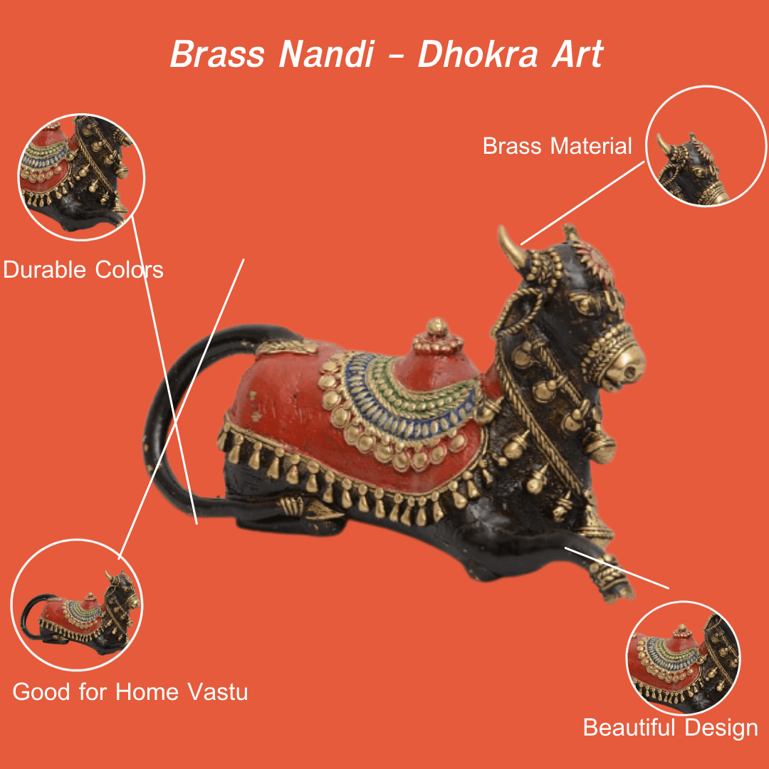 Pratibha Art Bastar Art Nandi: 9" * 5" Bastar Art Nandi: 9"*5"