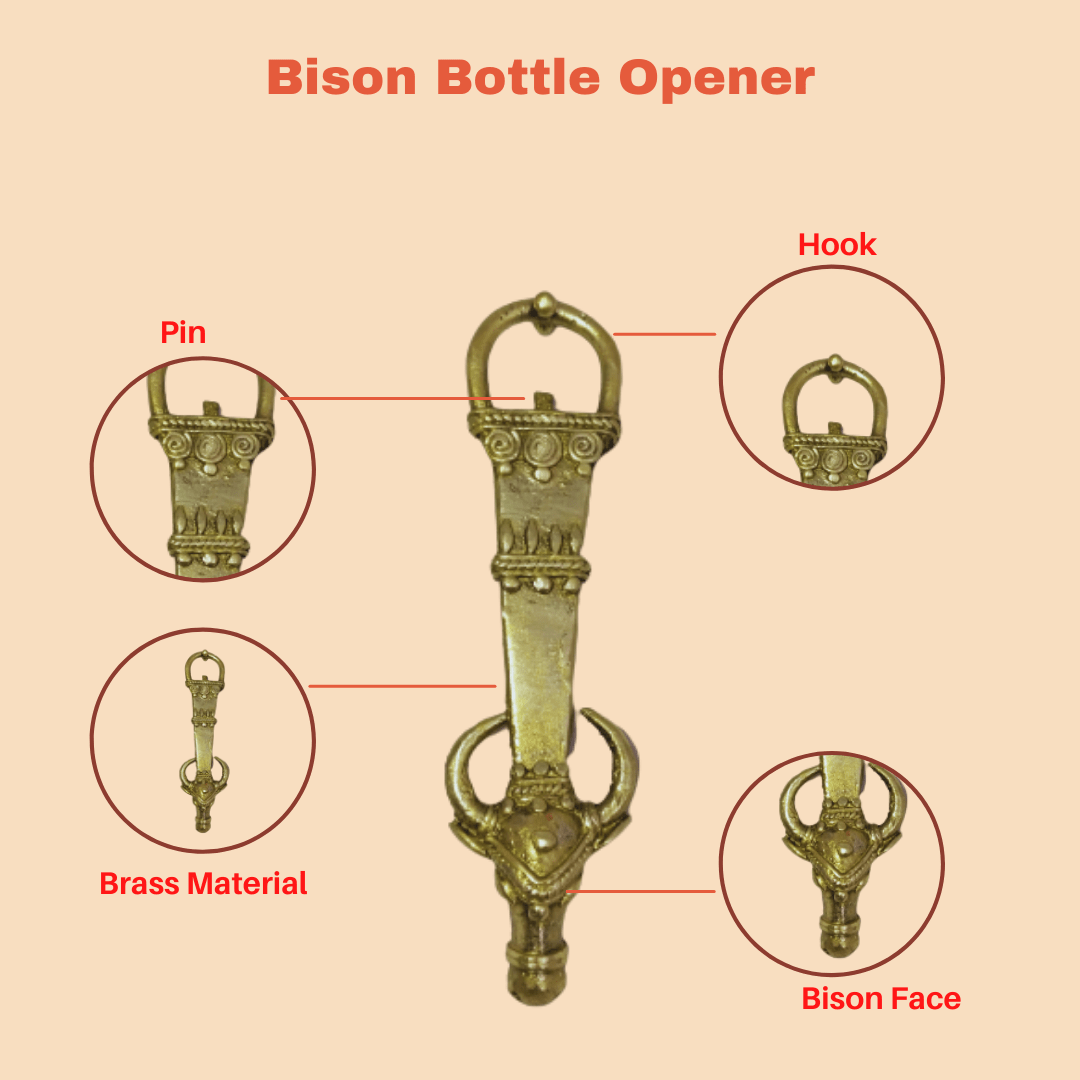 Pratibha Art Bottle Opener Brass Bottle Opener Bison