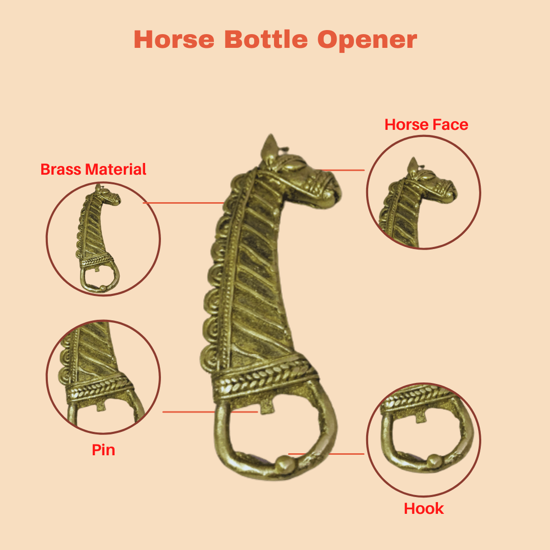 Pratibha Art Bottle Opener Brass Bottle Opener Horse