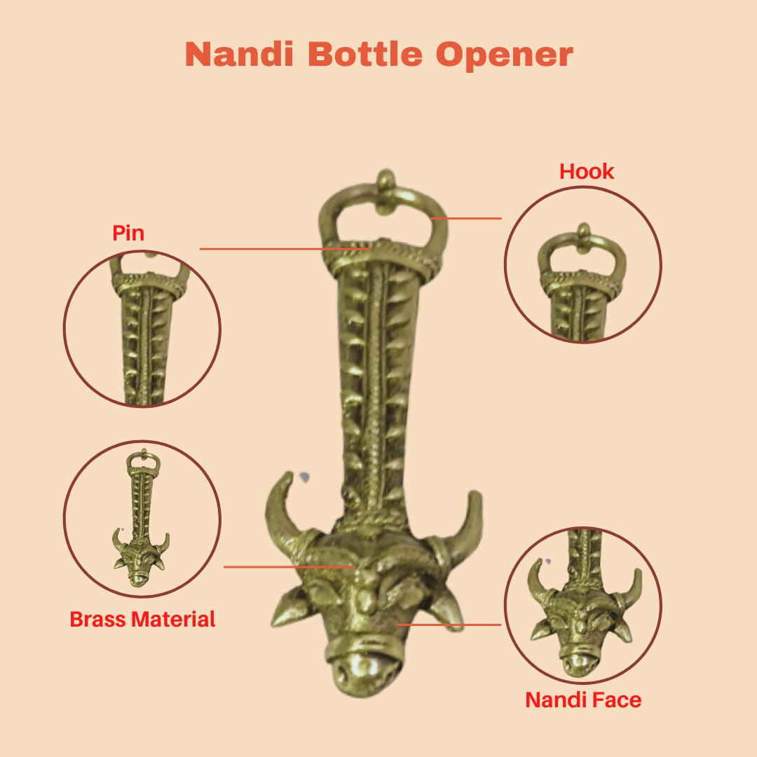 Pratibha Art Bottle Opener Brass Bottle Opener Nandi