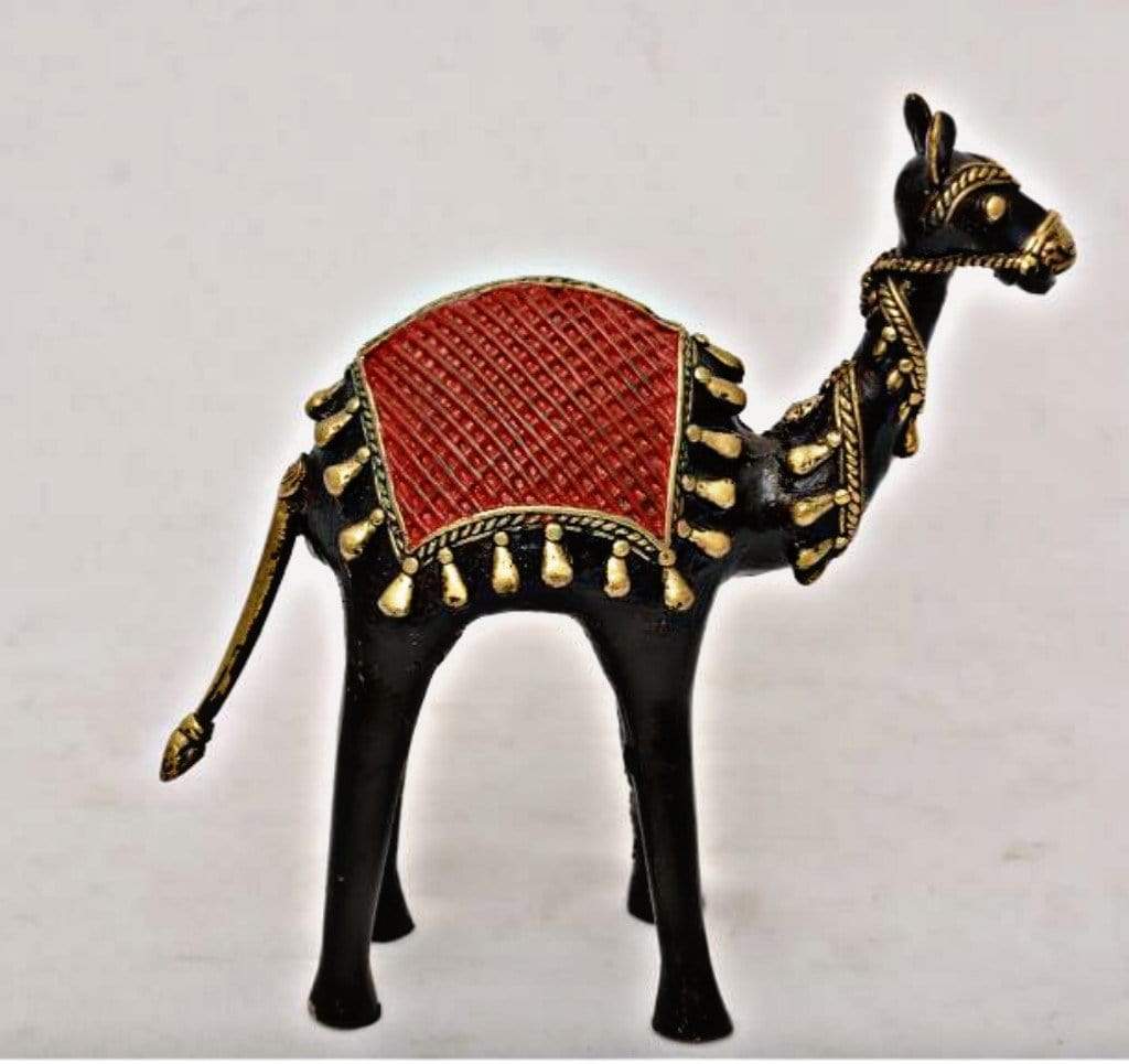 Pratibha Art Camel Brass Black Camel - Bastar Art
