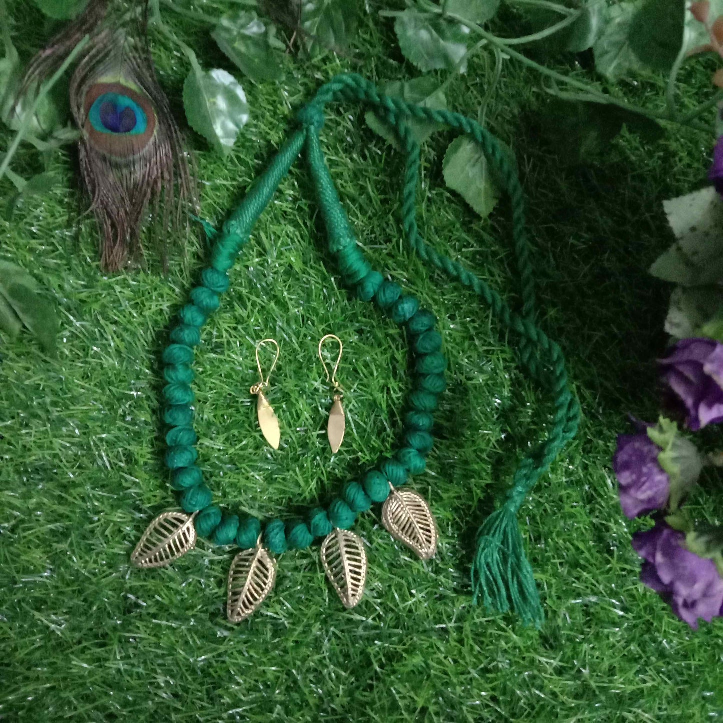 Pratibha Art Dhokra Jewellary Dhokra Art Jewelry- Fish Pendant (Green)