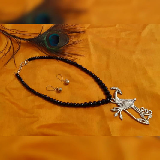 Pratibha Art Dhokra Jewellary Dhokra Art Jewelry- Peacock Pendant
