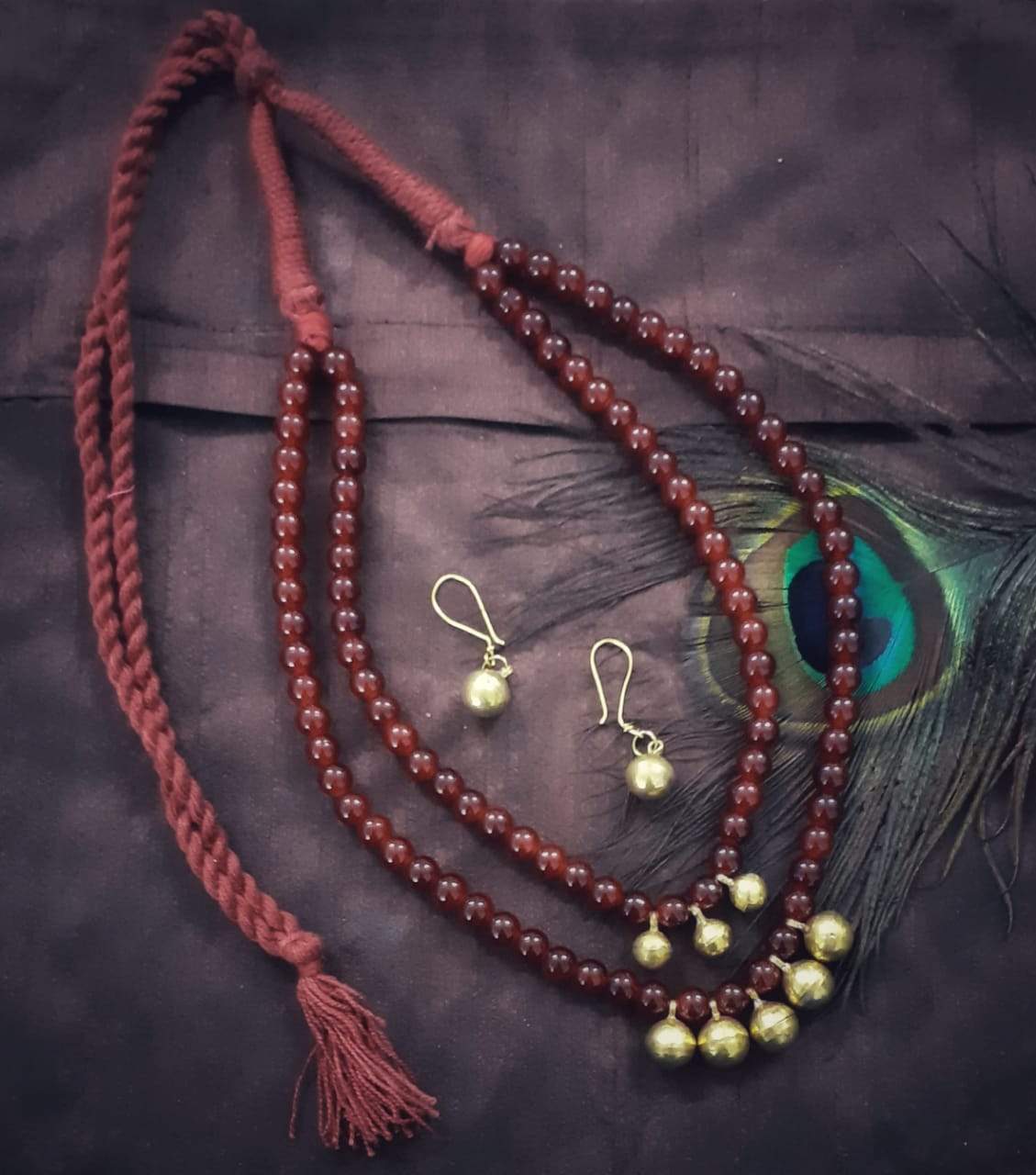 Pratibha Art Dhokra Jewellary Dhokra Art Jewelry-Red Beads