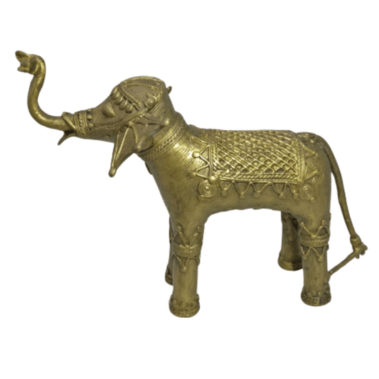 Pratibha Art Elephant- 2: 4"*4" Bastar Art: Elephant Upper Trunk