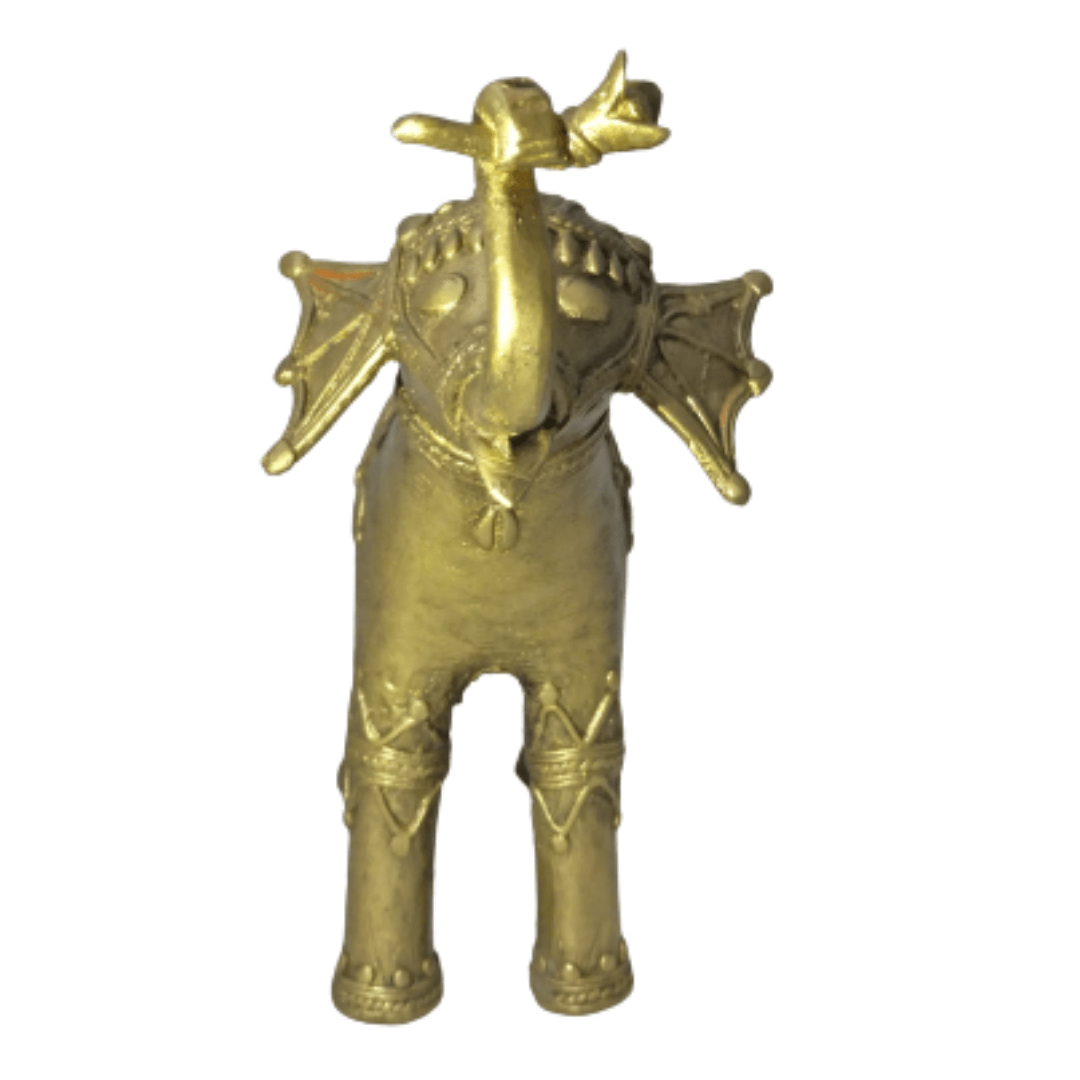 Pratibha Art Elephant- 2: 4"*4" Bastar Art: Elephant Upper Trunk