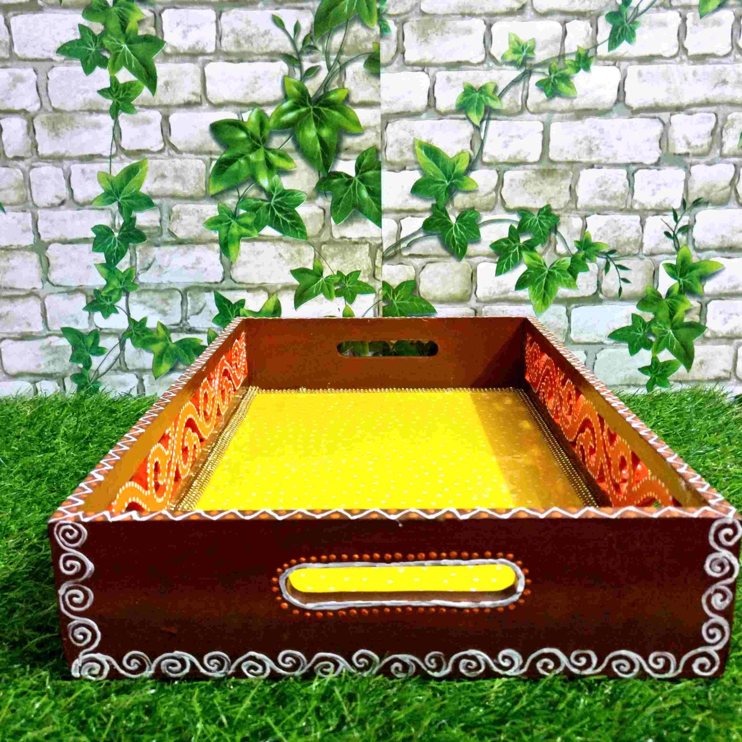 Pratibha Art Home Utility Wooden Tray