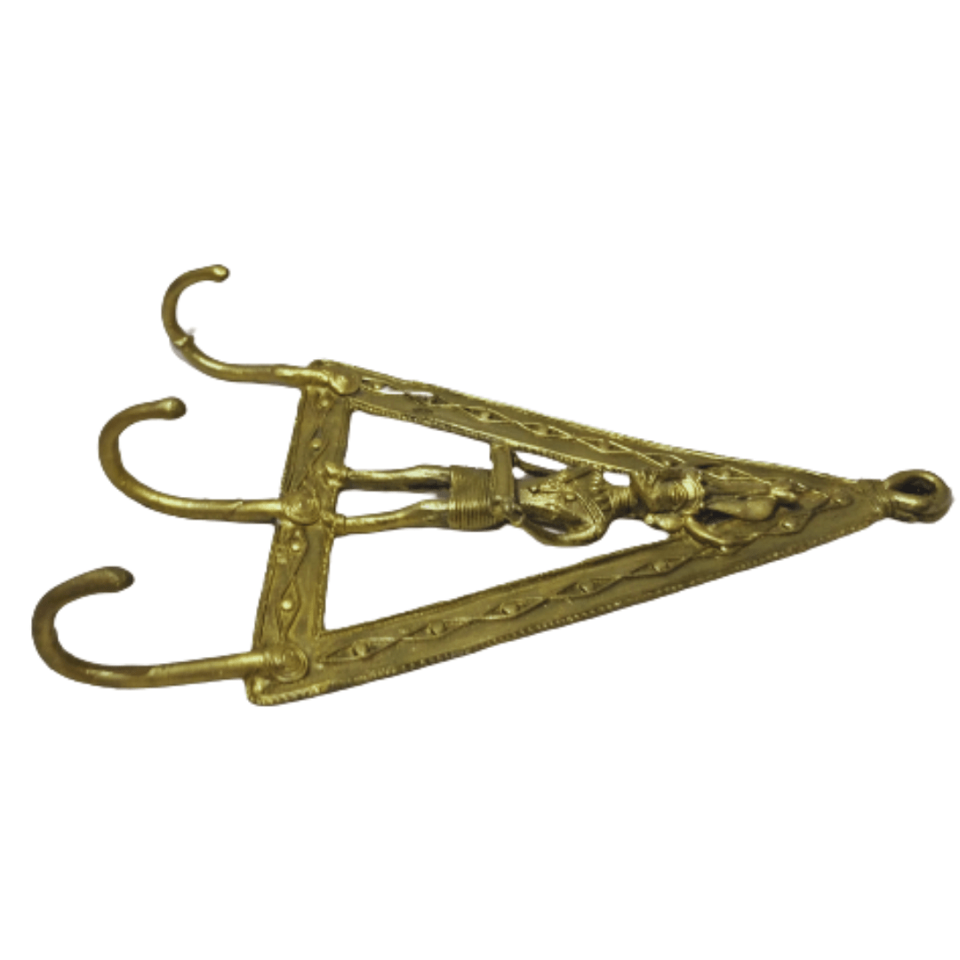 Pratibha Art Horse Clothes or Towel Hanging Hook Golden Adivasi Tribal Hanging Hook