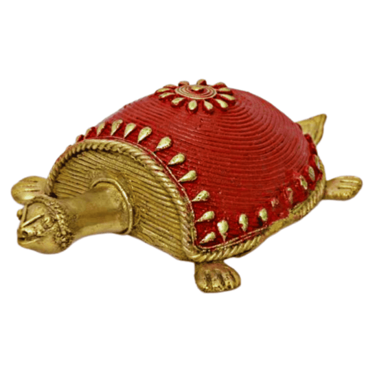 Pratibha Art Tortoise Tortoise: Golden Red Brass