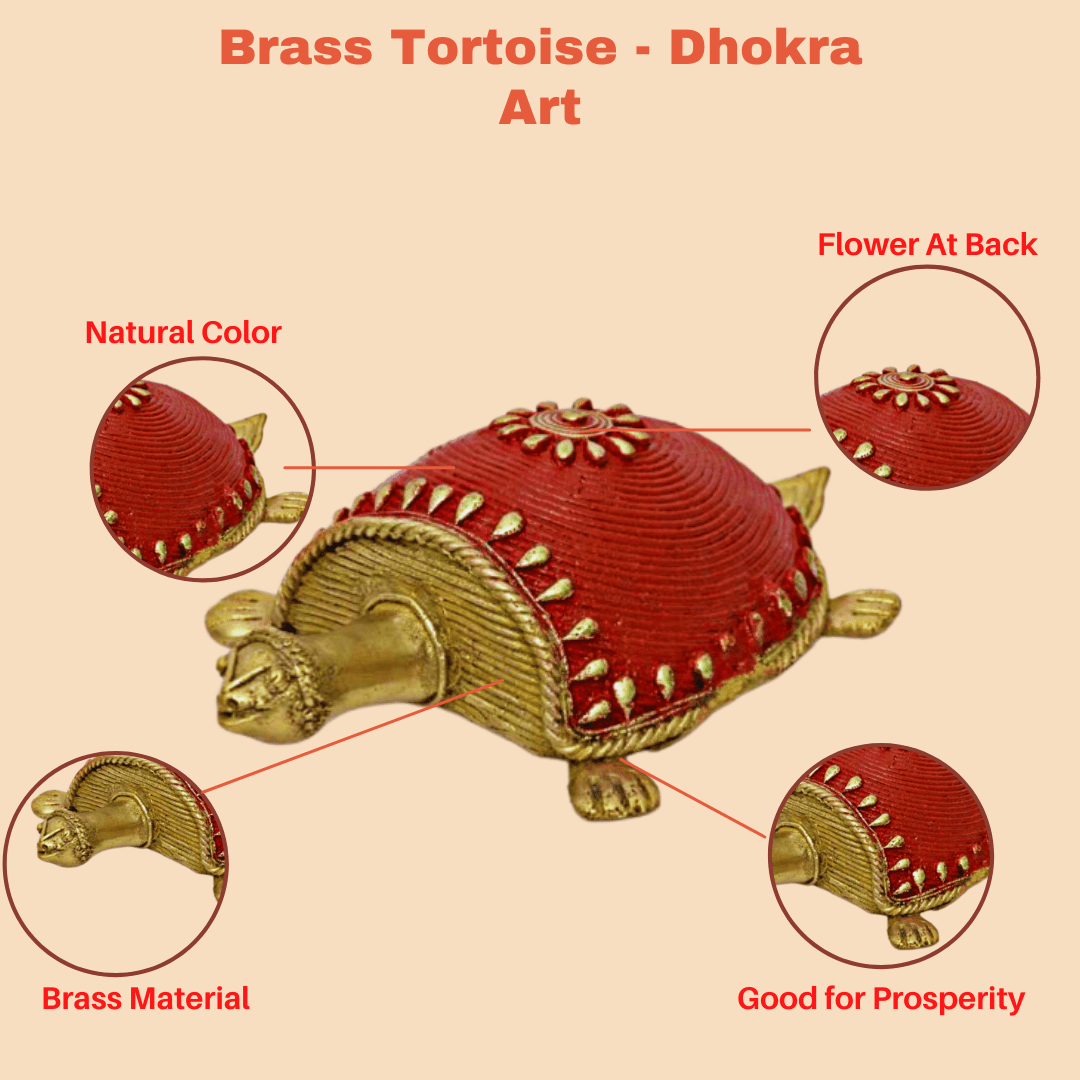 Pratibha Art Tortoise Tortoise: Golden Red Brass