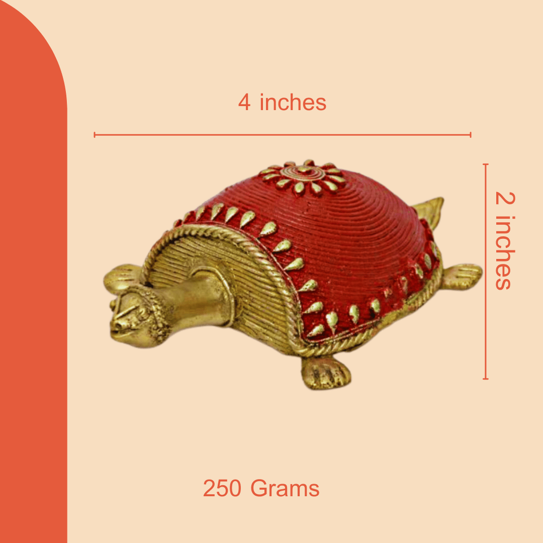 Pratibha Art Tortoise Tortoise: Golden Red Brass