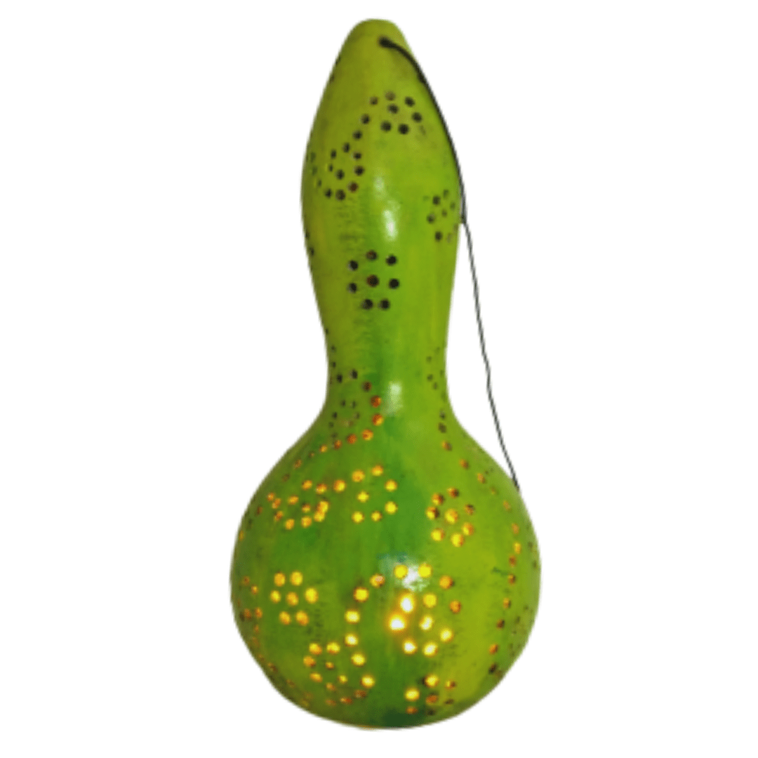 Pratibha Art Tumba Art Lamp Cover Green Floral Design Lamp Cover