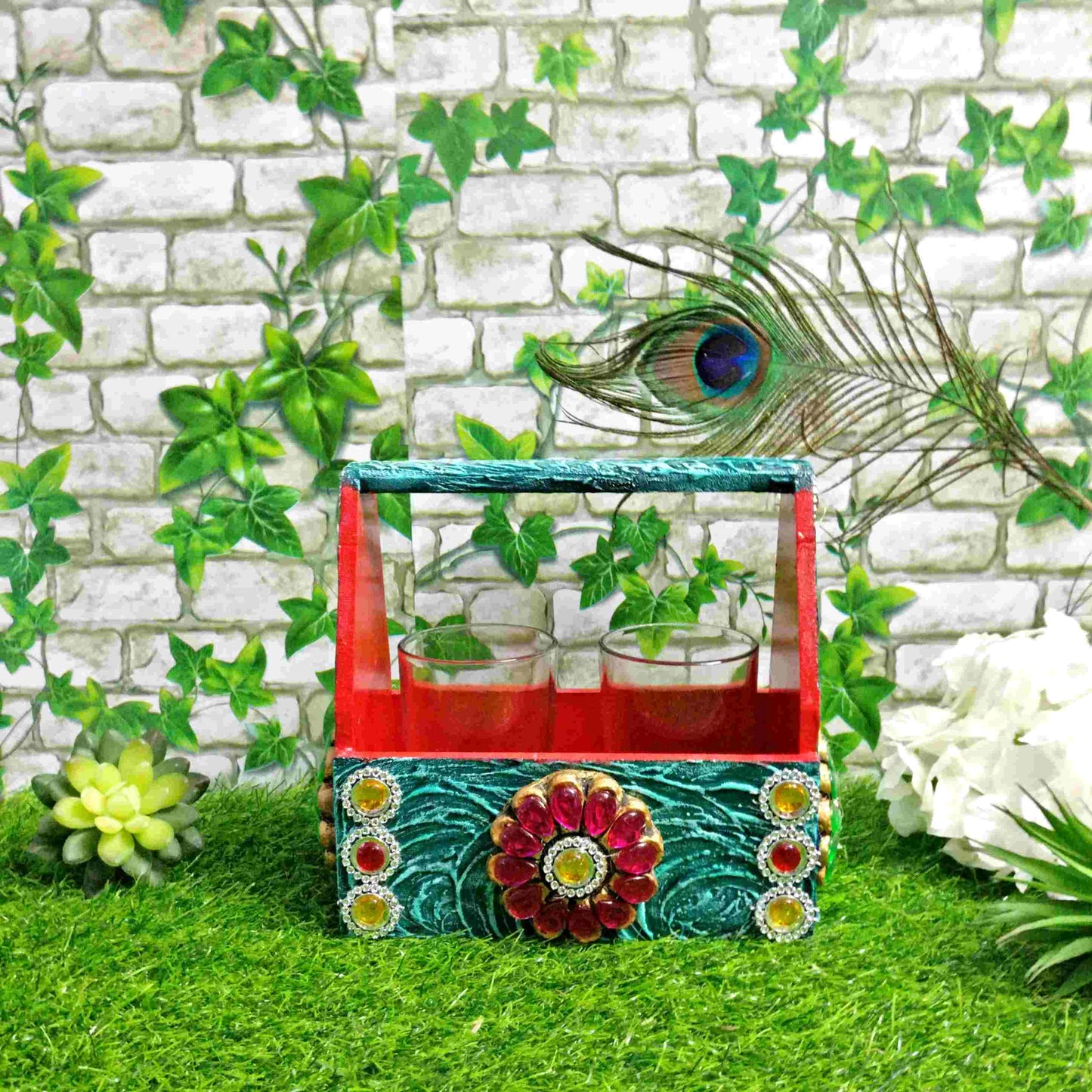 Pratibha Art Wall Decore Tray with Handle